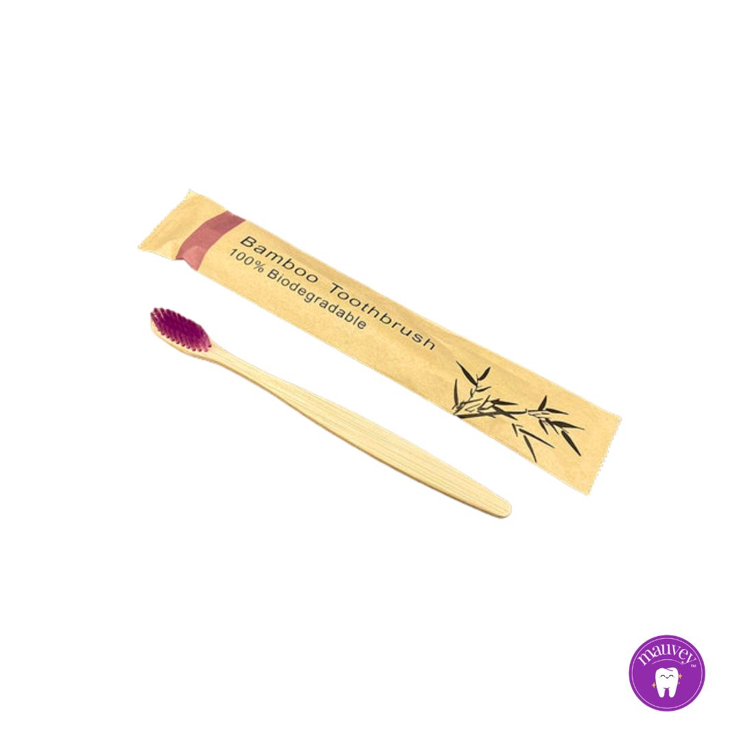 MAUVEY Purple Bristle Bamboo Toothbrush