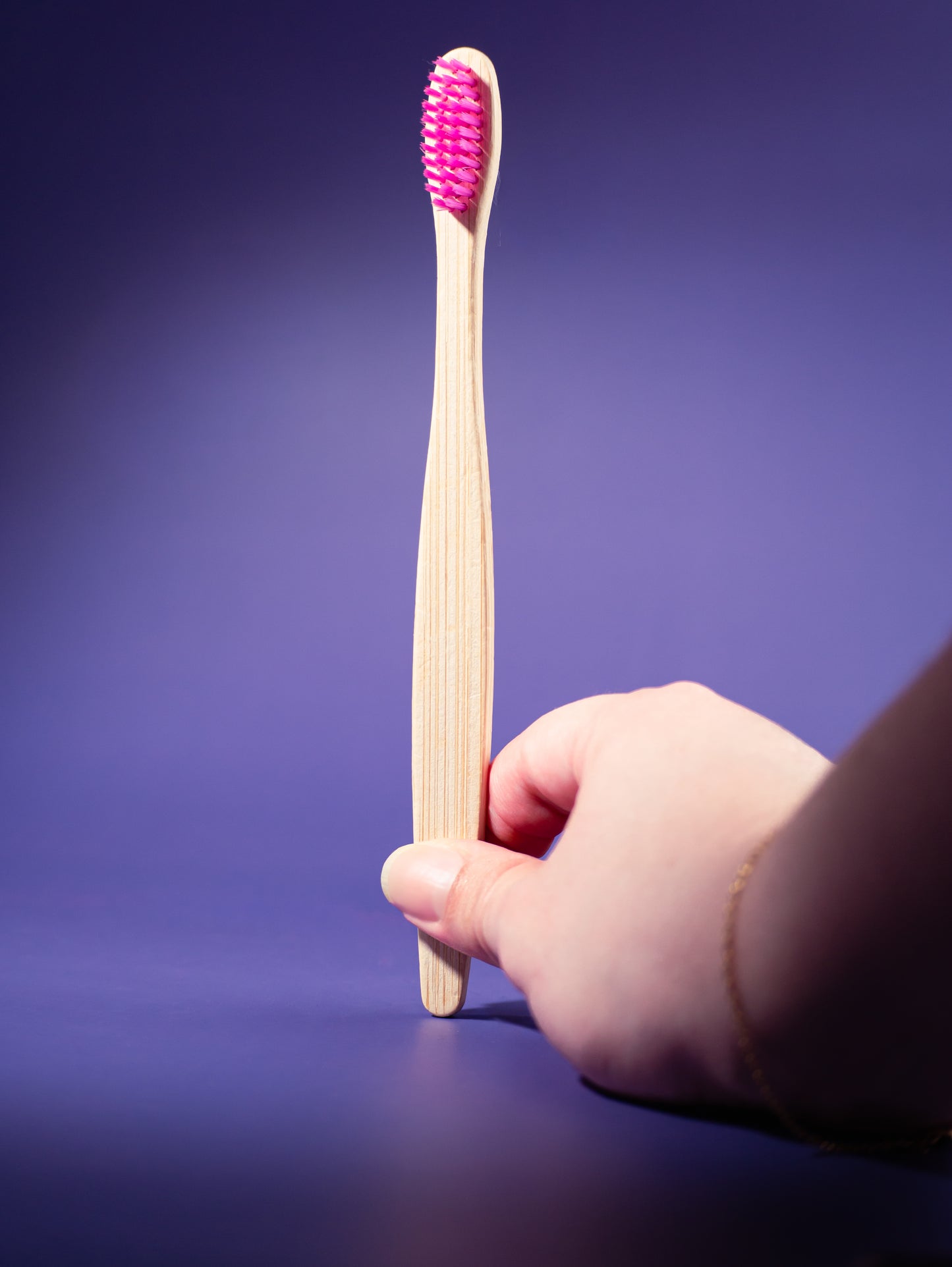 MAUVEY Purple Bristle Bamboo Toothbrush