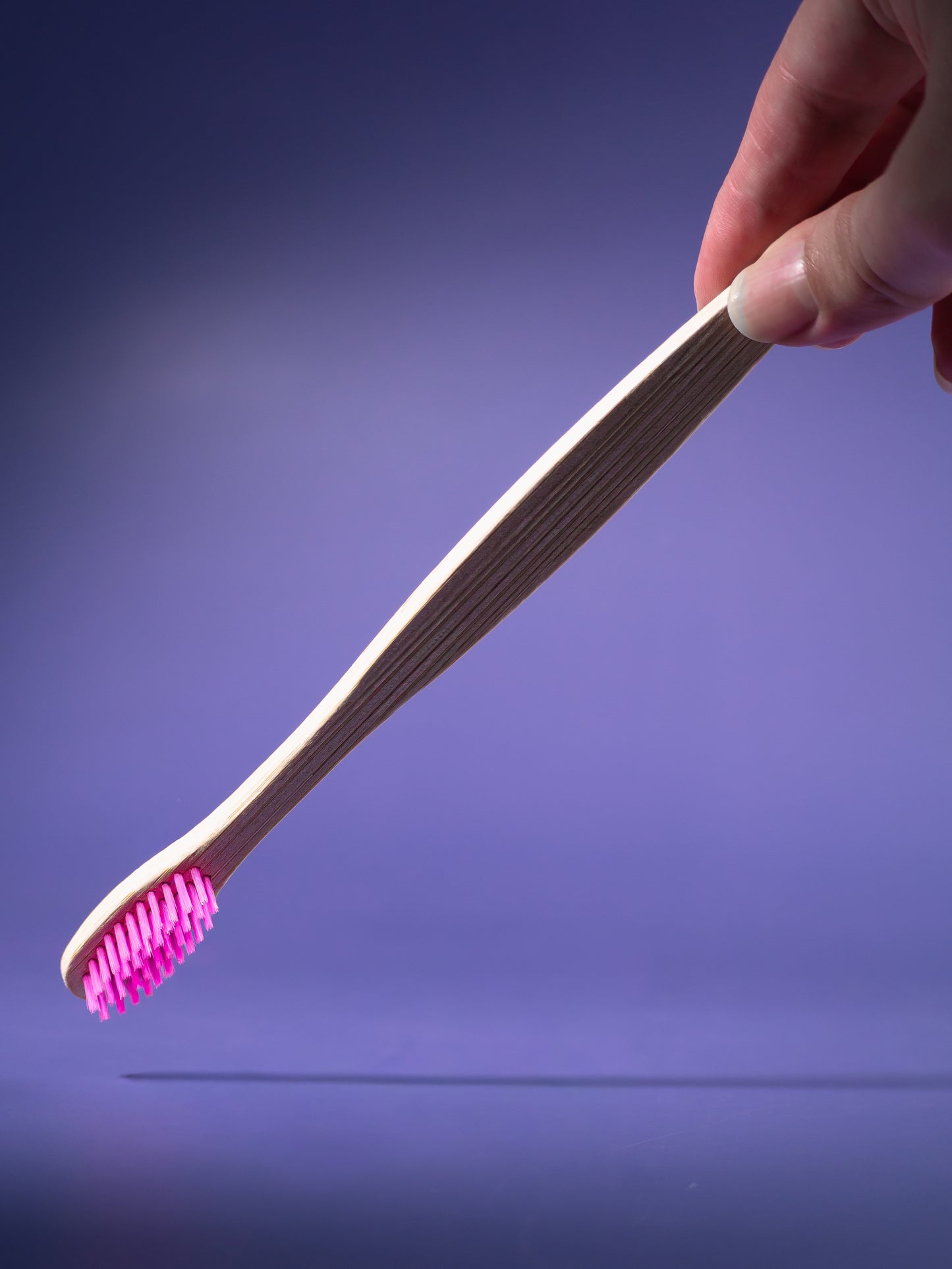 MAUVEY Purple Bristle Bamboo Toothbrush