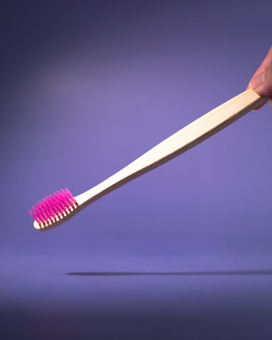 MAUVEY Purple Bristle Bamboo Toothbrush